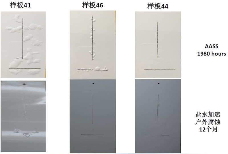 盐水加速户外腐蚀 VS AASS腐蚀试验形貌对比